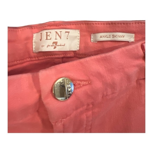 + Jen7 7 For All Mankind Pink Ankle Skinny Jeans Size 16 KD1 - Picture 2 of 6